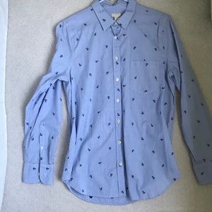 J Crew Anchor Print Relaxed Fit Button Up